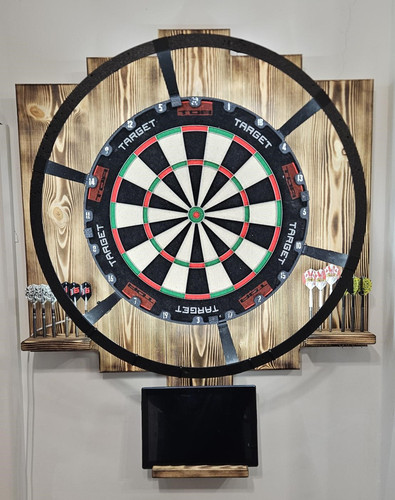 Handmade wooden dartboard - handmade,